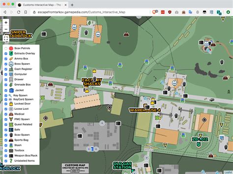 tarkov ground zero map interactive